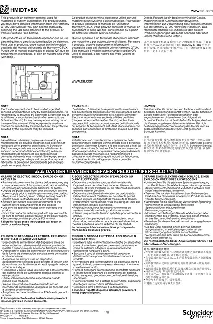 schneider施耐德HMIDT●5X Operator terminal_ 说明书
